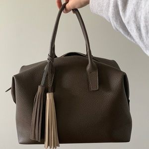 Vegan leather sustainable taupe handbag